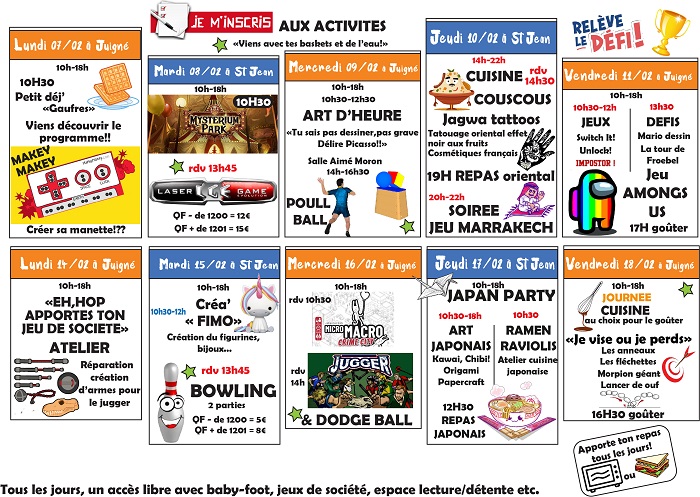 programme hiver vacances 22R