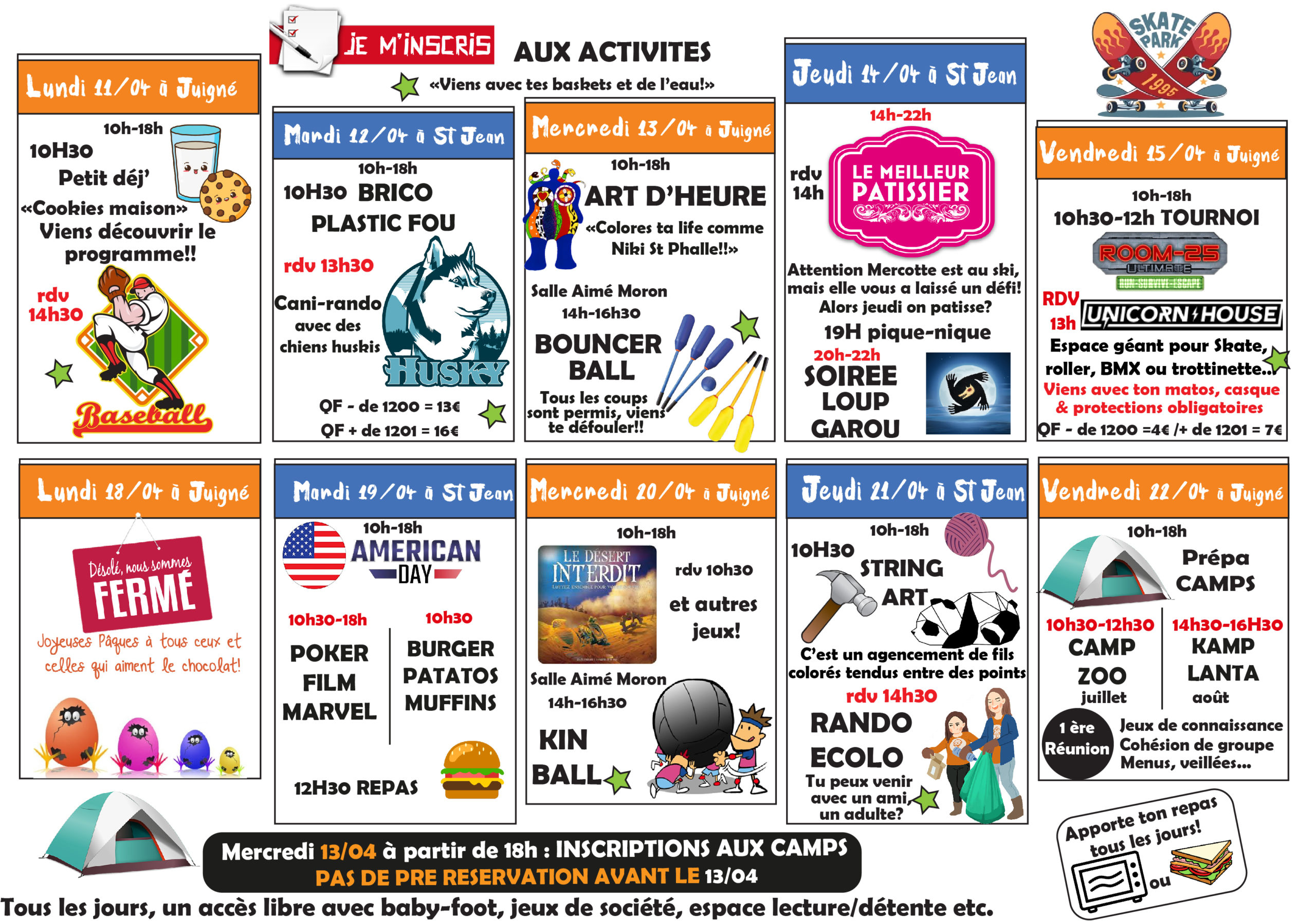PJ 4 programme avril vacances 22
